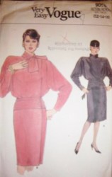 9060 VOGUE LOOSE STRT MOCK WRAP ROLL COLLAR DRESS PATTERN 12-16
